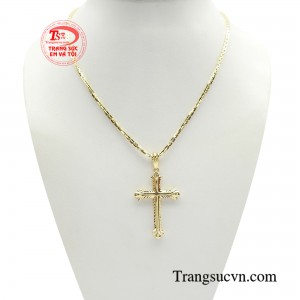 Bộ dây chuyền thánh giá phong cách thiết kế cách điệu tôn nên sự sang trọng, đẳng cấp, nam tính dành cho phái mạnh. 