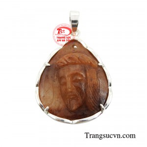 Mặt Chúa thạch anh tóc diệu kỳ mang sắc nâu đỏ ấm áp nuôi dưỡng sự sống.