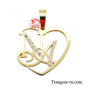 Mặt dây chữ đẹp với họa tiết chính là chữ cái ấn tượng phối hợp cách điệu