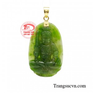 Mặt phật bản mệnh bảo hộ được chế tác từ ngọc cẩm thạch kết hợp với vàng 10k chất lượng cao.
