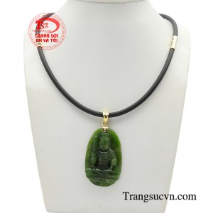 Bộ mặt phật bản mệnh bảo hộ được chạm khắc tinh xảo hình ảnh vị phật Bất Động Minh Vương trên nền chất liệu ngọc cẩm thạch cao cấp.