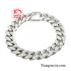 Lắc tay nam vàng trắng quyền uy mang màu sắc hiện đại, nổi bật.