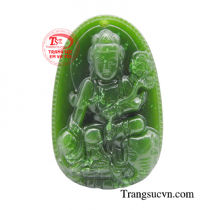 Phật bản mệnh Nepherit tuổi thìn- tỵ được chế tác từ ngọc Nepherit chất lượng, từng đường nét, chi tiết trên khuôn mặt Phật đều được chạm khắc tỉ mỉ, tinh tế, toát lên vẻ đẹp uy nghiêm.