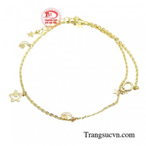 Lắc chân vàng 10k xinh xắn với thiết kế nhẹ nhàng, tinh tế, lắc chân vàng không chỉ là món phụ kiện tô điểm cho đôi chân của bạn mà còn thể hiện phong cách thời trang riêng biệt.