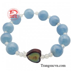 Chuỗi mân côi Aquamarine 11 ly màu sắc đẹp, chất lượng cao mang đến bình an, may mắn cho người đeo.