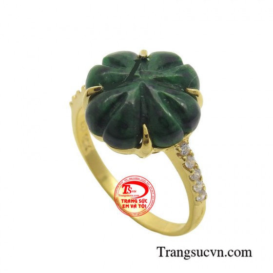 Nhẫn nữ vàng cỏ bốn lá may mắn