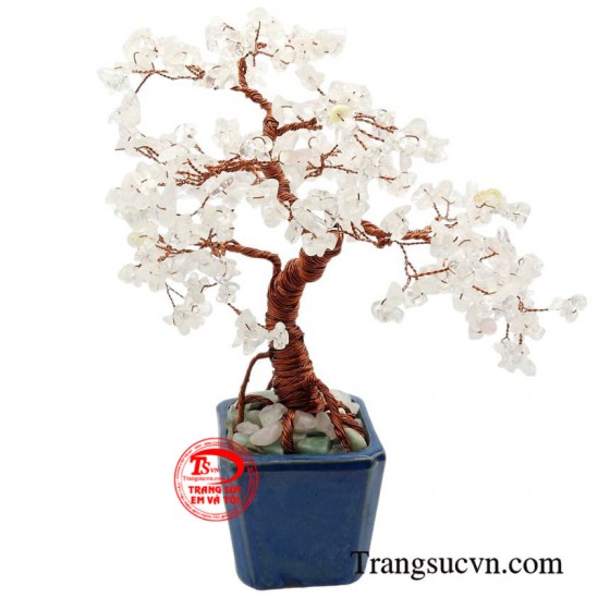 Cây đá thạch anh trắng tài lộc