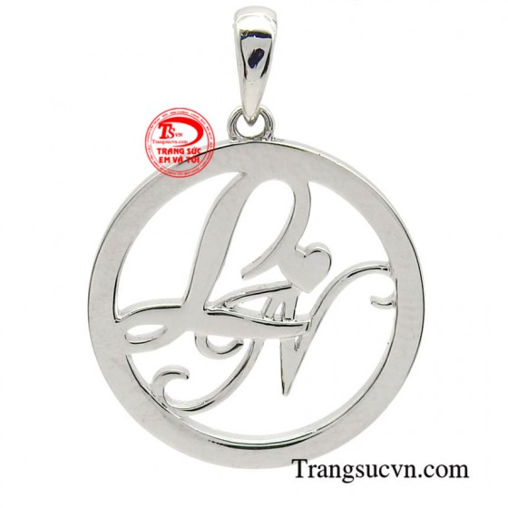 Mặt dây vàng trắng chữ L