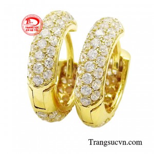 Hoa tai vàng phong cách cá tính là mẫu khuyên xỏ tai tuy đơ giản nhưng không kém phần tinh tế phù hợp với những cô nàng có cá tính mạnh.