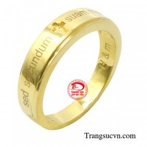 Nhẫn thánh giá vàng 10k biểu tượng dành cho đức tin, như một lời cam kết về sự trung thành.