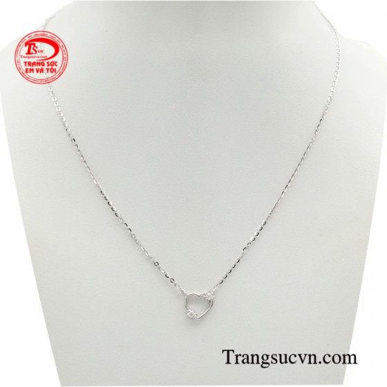 Dây chuyền vàng trắng trái tim