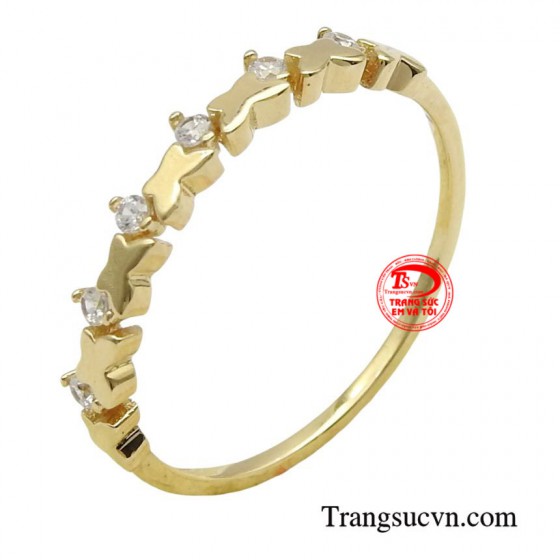 Nhẫn nữ vàng 18k thanh mảnh