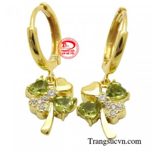 Hoa tai peridot stone