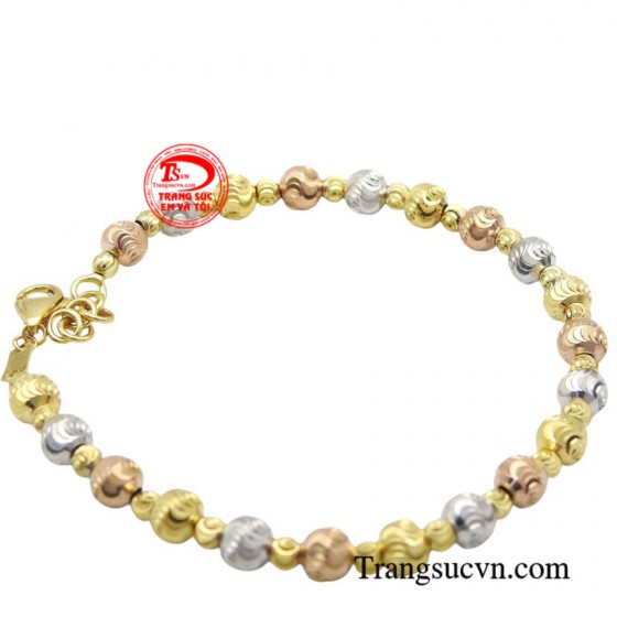 Lắc bi vàng  ba màu