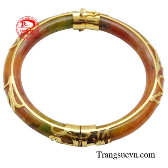 Vòng ngọc bọc vàng 10k quý phái