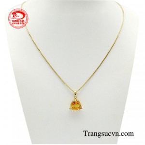 Bộ mặt dây thạch anh  vàng 14k