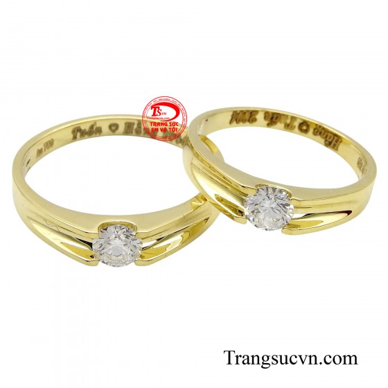 Cặp nhẫn cưới kim cương bền lâu