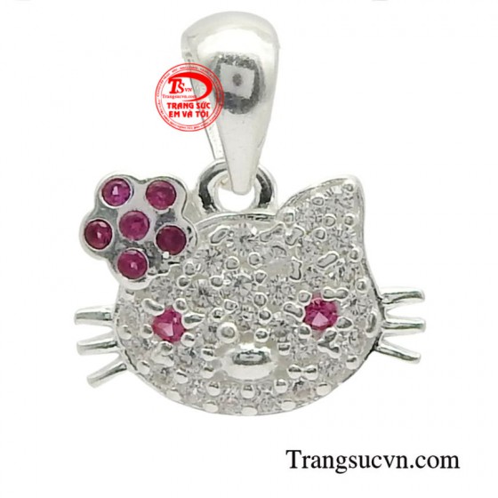 Mặt dây bạc hello kitty