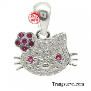 Mặt dây bạc hello kitty