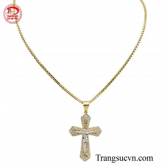 Bộ dây chuyền thánh giá vàng