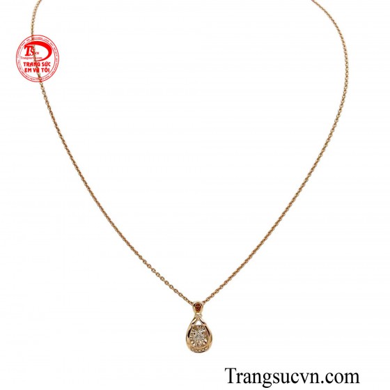 Bộ dây chuyền vàng hồng