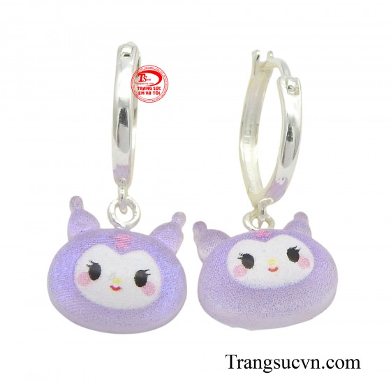 Hoa tai bạc trẻ em dễ thương
