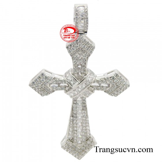 Mặt dây chuyền thánh giá vàng trắng
