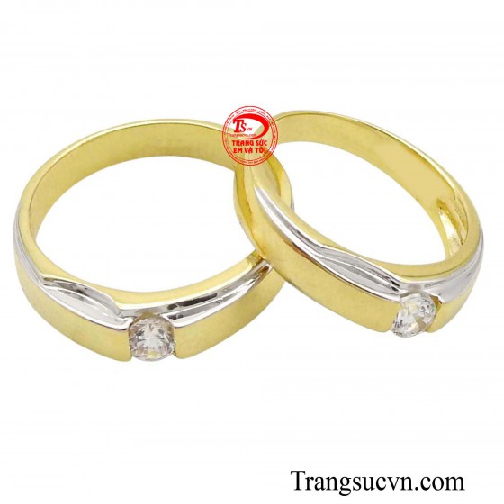 Nhẫn cưới vàng 10k son sắc