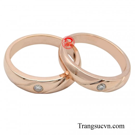 Nhẫn cưới vàng hồng 14k