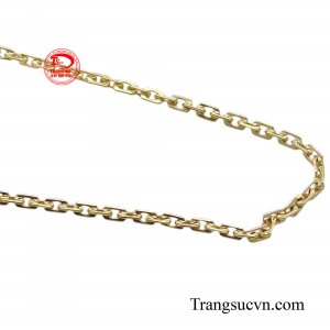Dây chuyền nữ vàng được chế tác tỉ mỉ và tinh xảo trên nền chất liệu vàng 18k sang trọng và sáng bóng và bền nàu theo thời gian.