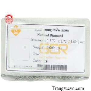 Kim cương thiên nhiên 2.7 ly với kích thước nhỏ phù hợp để làm trang sức.