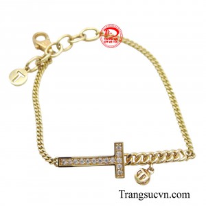 Lắc tay nữ vàng 14k được cách điệu thanh lịch, cùng những đường nét tinh xảo tạo nên một vẻ đẹp hiện đại và sang trọng. 