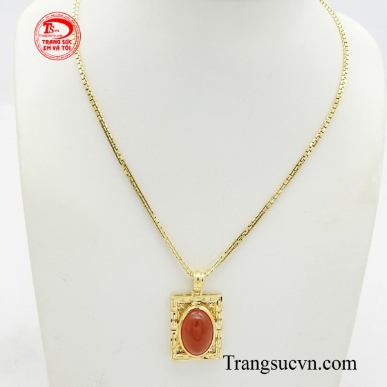 Bộ dây chuyền nam gắn đá