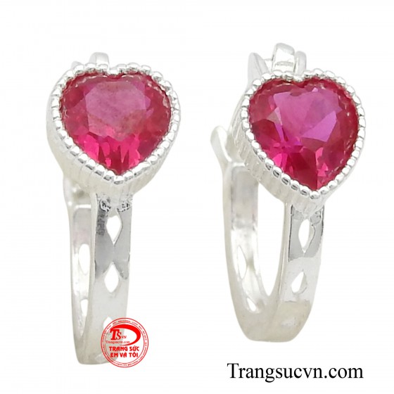 Hoa tai bạc trái tim