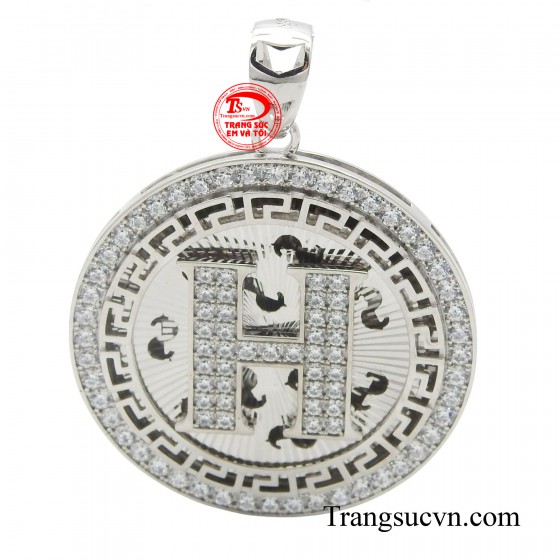 Mặt dây nam chữ H vàng trắng