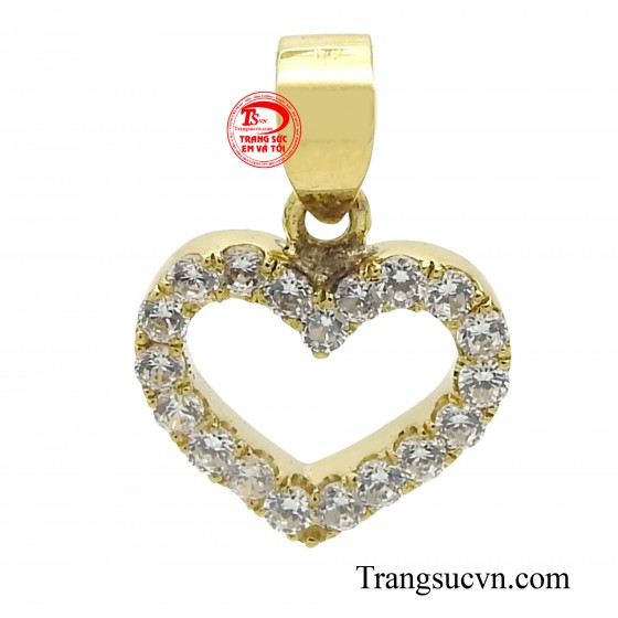 Mặt dây trái tim vàng 18k