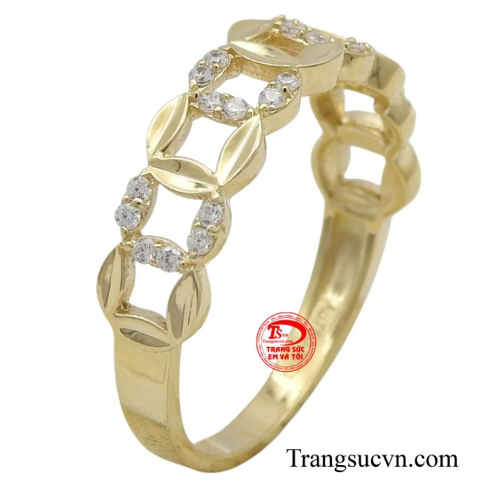 Nhẫn nữ kim tiền vàng tây