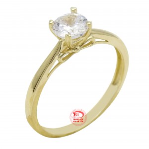 Nhẫn nữ vàng 10k thanh lịch với thiết kế nhỏ nhắn, đường nét mềm mại mang lại cảm giác thoải mái cho người đeo.