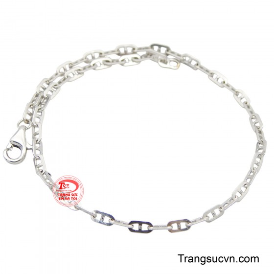 Lắc nam vàng trắng 18K