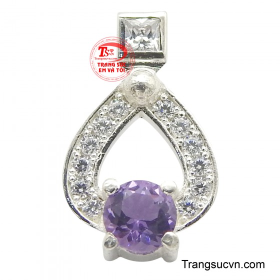 Mặt dây bạc thạch anh tím