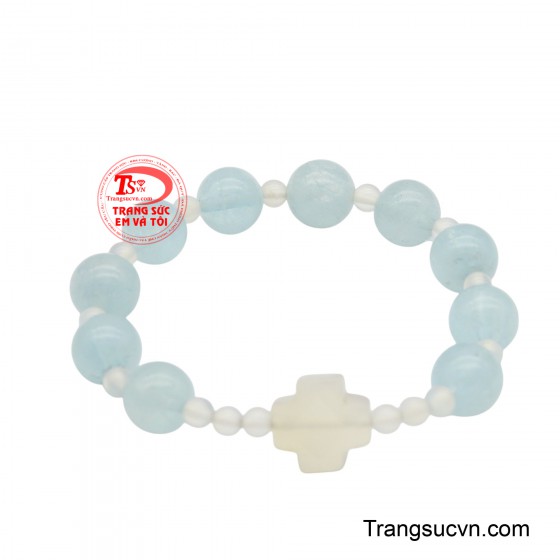 Chuỗi mân côi Aquamarin 5 ly