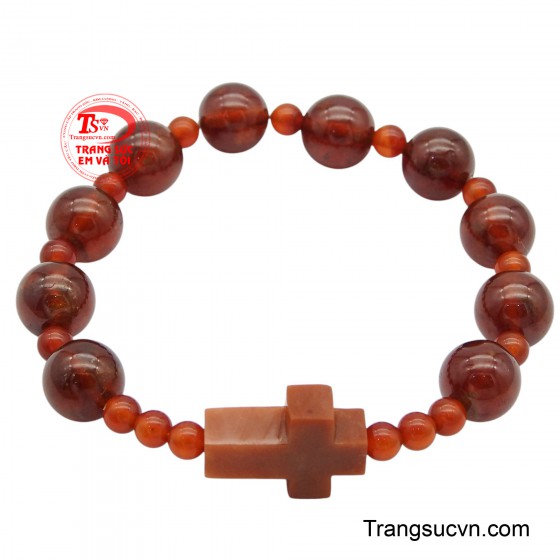 Chuỗi mân côi Granet mix ngọc và mã não