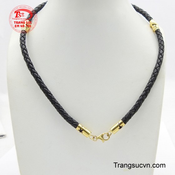 Dây da vàng 10K bọc rồng