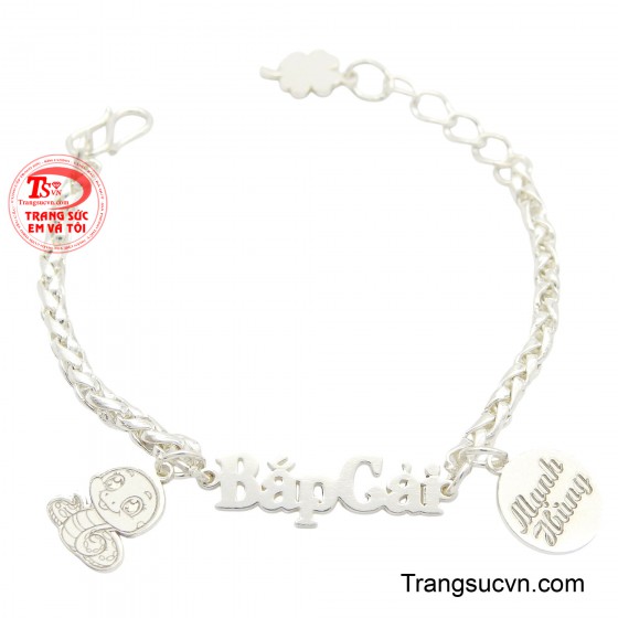 Lắc bạc trẻ em khắc tên