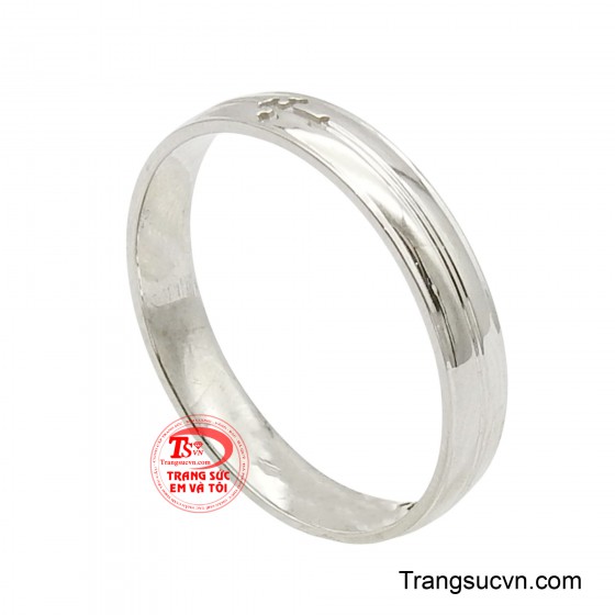 Nhẫn nam vàng trắng 14 k