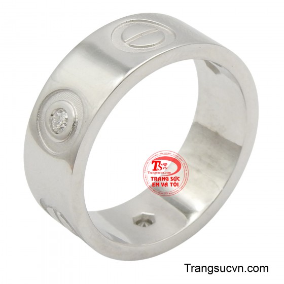 Nhẫn nam vàng trắng 18k đẳng cấp