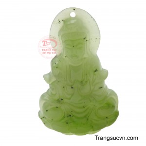 Mặt Phật quan âm ngọc may mắn ẩn chứa sức mạn của ngọc nephrite hiện lên với vẻ đẹp thanh khiết và đầy năng lượng.