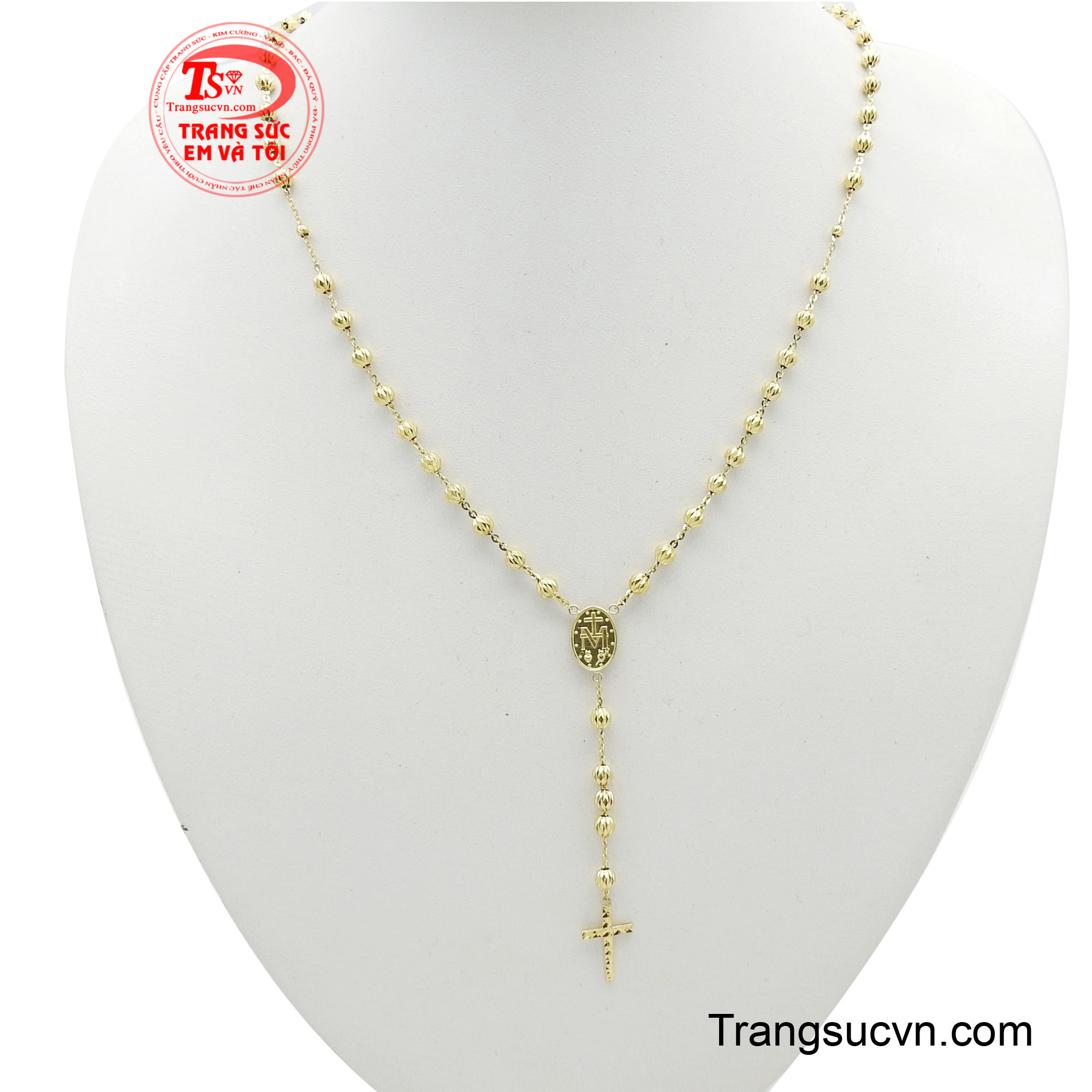 Chuỗi cổ mân côi phước lành được chế tác trên chất liệu vàng 18K với độ bền và ánh kim rạng rỡ không chỉ tôn lên vẻ đẹp sang trọng, vĩnh cửu của từng hạt chuỗi.