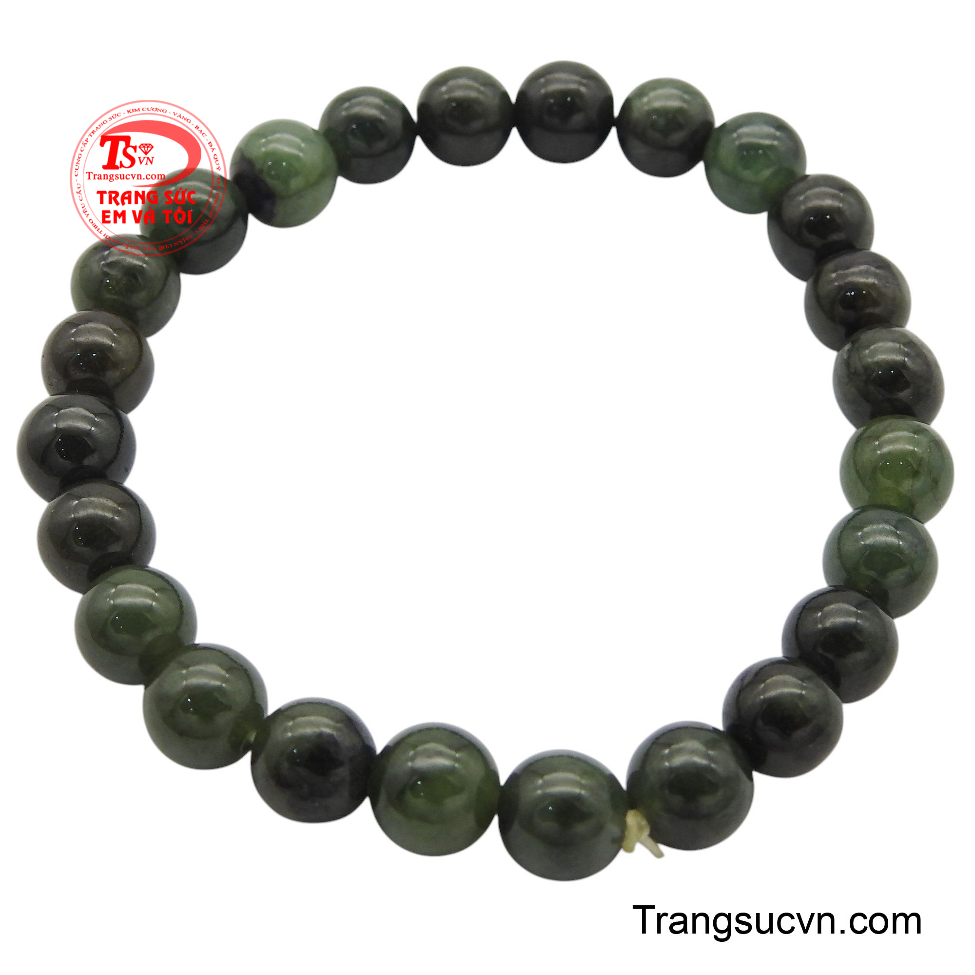 Chuỗi tay ngọc 7 ly được chế tác từ những hạt ngọc cẩm thạch có kích thước khoảng 7 ly.