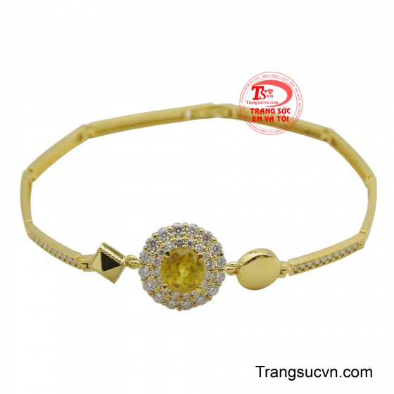 Lắc tay vàng 18k gắn đá Sapphire